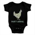 Party Animal Chicken Birthday Chicken Birthday Baby Onesie