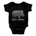 Party Animal Hippo Birthday Hippo Birthday Baby Onesie