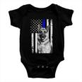 Patriotic German Shepherd Dog American Flag Thin Blue Line Gift Baby Onesie