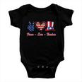 Peace Love Freedom Flag Usa 4Th Of July Baby Onesie