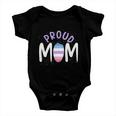 Proud Mom Bi Gender Flag Gay Pride Mothers Day Lgbt Bigender Great Gift Baby Onesie