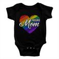 Proud Mom Mothers Day Gift Lgbtq Rainbow Flag Gay Pride Lgbt Cool Gift Baby Onesie