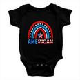 Rainbow American Flag Patriotic For 4Th Of July Baby Onesie