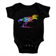 Rainbow Colorful Trex Dinosaur Tshirt Baby Onesie