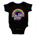 Retro Vintage Free Mom Hugs Rainbow Lgbtq Pride Tshirt V2 Baby Onesie