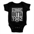 Straight Outta 1982 40 Af Funny Retro 40Th Birthday Gag Gift Tshirt Baby Onesie