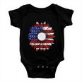 Sunflower American Flag 4Th Of July Independence Day Patriotic Baby Onesie