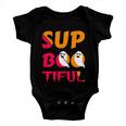 Sup Boo Tiful Halloween Quote Baby Onesie