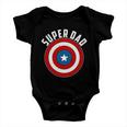 Super Dad Superhero Shield Fathers Day Baby Onesie