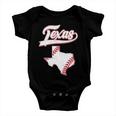 Texas State Baseball Fan Baby Onesie