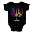 Tie Dye Menorah Hanukkah Chanukah Baby Onesie