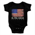 Ultra Maga Shirt Maga King Funny Anti Biden Us Flag Pro Trump Trendy Tshirt V2 Baby Onesie