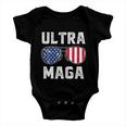 Ultra Maga Sunglasses American Flag Funny Anti Biden Baby Onesie