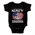 United States Vintage Navy With American Flag Grandma Gift Baby Onesie