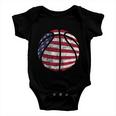 Us American Flag For Patriotic Basketball Gift Baby Onesie