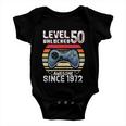 Vintage Video Gamer Birthday Level 50 Unlocked 50Th Birthday Baby Onesie