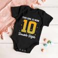 10Th Birthday Glow Party This Girl Is Now 10 Double Digits Gift Baby Onesie