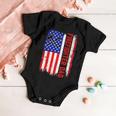 Firefighter Retro American Flag Firefighter Dad Jobs Fathers Day Baby Onesie
