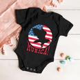 4Th Of July Funny Funny Gift Eagle Mullet Murica Patriotic Flag Gift Baby Onesie
