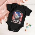 Abraham Lincoln 4Th Of July Merica Men Women American Flag Baby Onesie