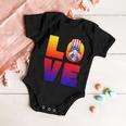 American Flag Gnome Shows Love Patriotic Heart 4Th Of July Gift Baby Onesie