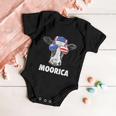 Cow 4Th Of July Moorica Merica Men American Flag Sunglasses Baby Onesie