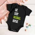 Eat Sleep Baseball Repeat V2 Baby Onesie