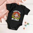 Funny Retro Christmas In July Santa Hawaiian Summer Baby Onesie