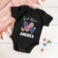 God Bless America Leopard Christian 4Th Of July Baby Onesie