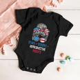 Messy Bun American Flag Stars Stripes Reproductive Rights Gift V4 Baby Onesie