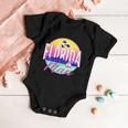 Retro Florida Man Miama Skyline With Fighter Jets Baby Onesie