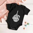 Skull Skeleton Middle Finger Top Mad Angry Rude Guy Funny Gift Scary Tshirt Baby Onesie
