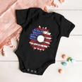 Sunflower American Flag 4Th Of July Independence Day Patriotic Baby Onesie