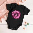 Sunflower Pink Ribbon Breast Cancer Awareness Tshirt Baby Onesie