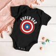 Super Dad Superhero Shield Fathers Day Baby Onesie