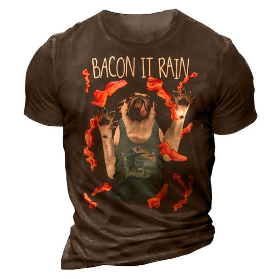 Bacon It Rain Pug Funny Graphic T-Shirt Bacon It Rain Pug Funny Graphic T-Shirt