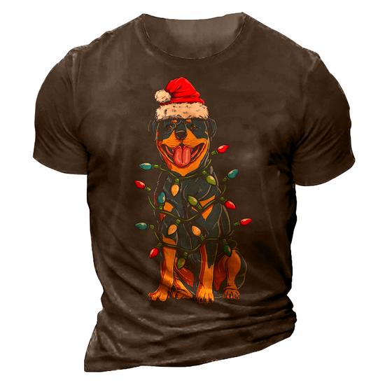Rottweiler Santa Christmas Tree Lights Xmas Gifts T-Shirt Rottweiler Santa Christmas Tree Lights Xmas Gifts T-Shirt