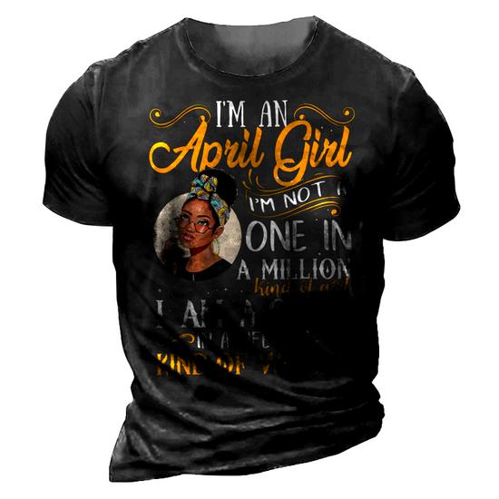 April Girl Black Women Pisces A Queen Was Born In April 3D Print Casual Tshirt Thegiftio UK