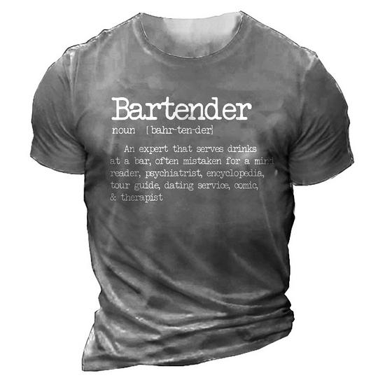 Bartender Definition Funny Cocktail Bar Mixologist T Shirt