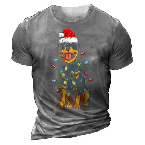 Rottweiler Santa Christmas Tree Lights Xmas Gifts T-Shirt Rottweiler Santa Christmas Tree Lights Xmas Gifts T-Shirt