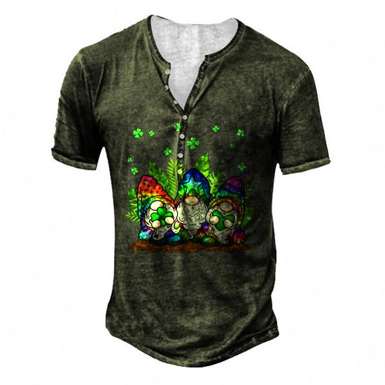Gnome Hippie Shamrock Tie Dye Leprechaun Gnomies St Patricks T-Shirt