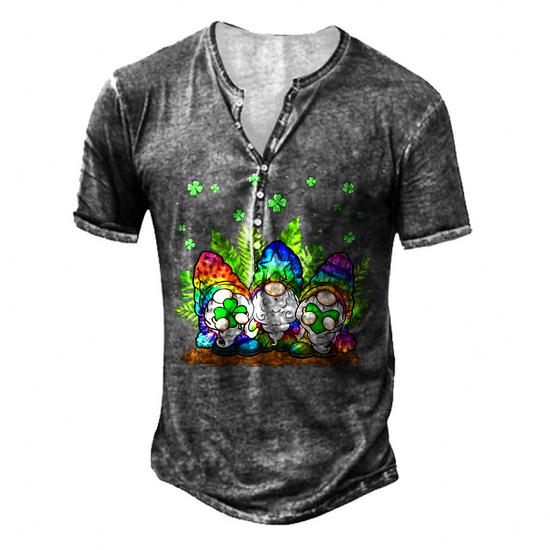 Gnome Hippie Shamrock Tie Dye Leprechaun Gnomies St Patricks T-Shirt
