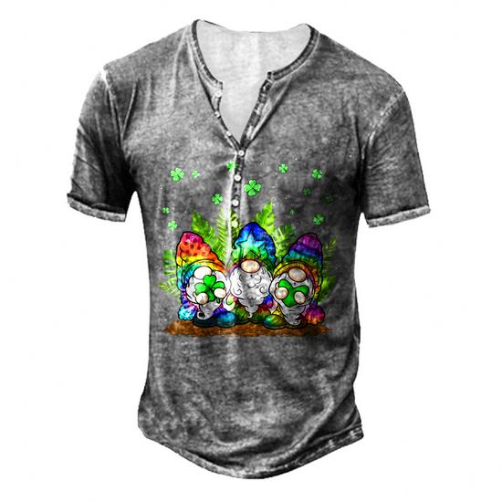 Gnome Hippie Shamrock Tie Dye Leprechaun Gnomies St Patricks T-Shirt