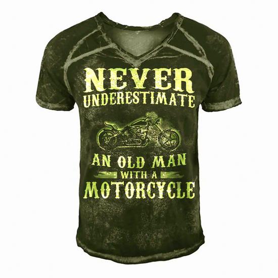 Never Underestimate V2 Men's Short Sleeve V-neck 3D Print
