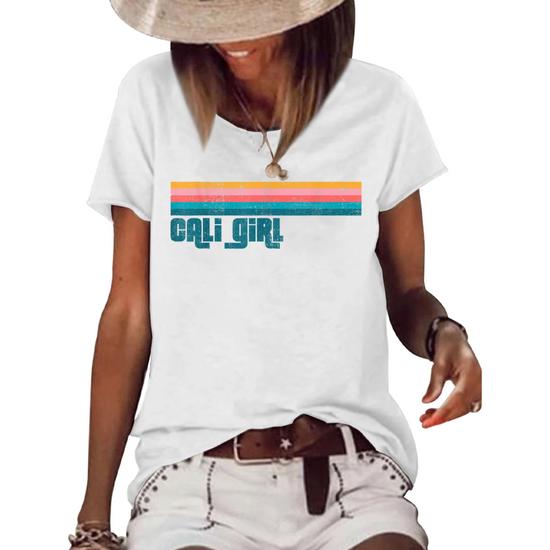 Women's Vintage California Shirt Cali Girl Summer Beach Tee Women's Vintage California Shirt Cali Girl Summer Beach Tee