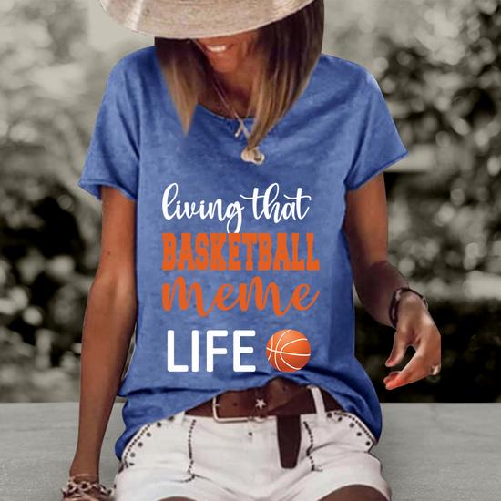 Basketball Meme Life Basketball Grandma Meme Cute Gift Women s Short Sleeve Loose T shirt Monsterry CA