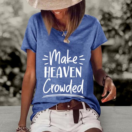 Make Heaven Crowded 2024 Women's Cropped Sweatshirt, Religious, Gift For Her, Street Wear, Casual