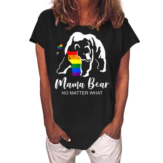 Lgbt Mama Bear T-Shirt Gay Pride Equal Rights Rainbow Gift