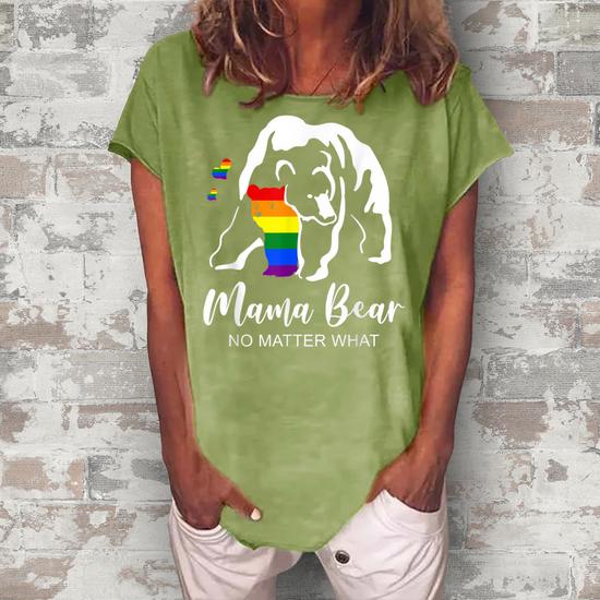 Lgbt Mama Bear T-Shirt Gay Pride Equal Rights Rainbow Gift