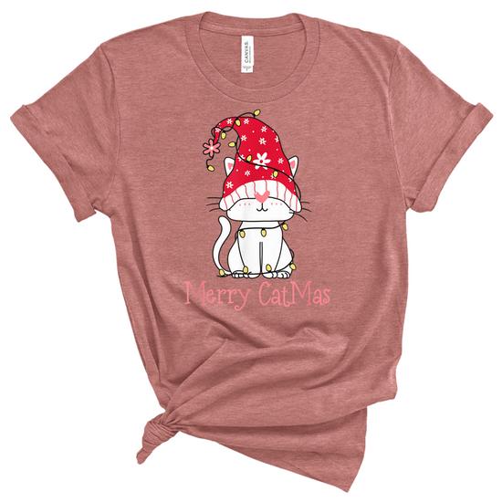 Merry Catmas Funny Cats Christmas Tree Xmas Gift T-Shirt